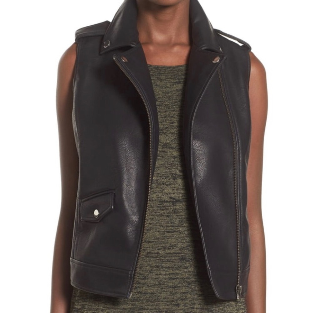 Vegan Leather MOTO Vest